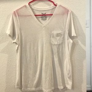 Faded Glory White V Neck